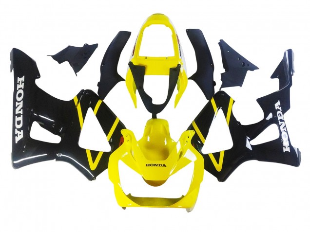 Carénages Moto Honda CBR900RR 929 2000-2001 - Jaune Noir Brillant