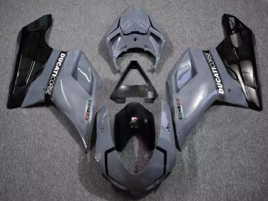 Meilleurs Carénages Moto Ducati 848 2007-2014 - Gris Noir Brillant Corse