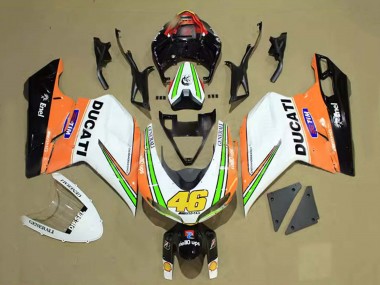 Meilleurs Carénages Moto Ducati 848/1098/1198 2007-2014 - Blanc Orange Vert Noir Brillant Tim 46