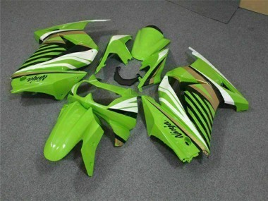 Meilleurs Carénage Moto Kawasaki EX250 2008-2012 - Vert Blanc Noir