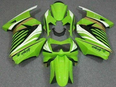 Meilleurs Carénage Moto Kawasaki EX250 2008-2012 - Vert Blanc Noir