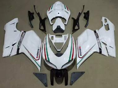 Meilleurs Carénages Moto Ducati 1198 2007-2014 - Blanc Rouge Vert Noir Corse