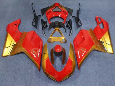 Meilleurs Carénages Moto Ducati 848 2007-2014 - Rouge Or