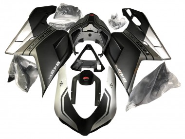 Meilleurs Carénages Moto Ducati 848 2007-2014 - Argent Noir Mat