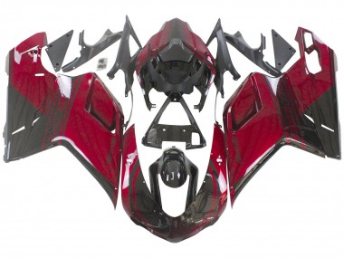 Meilleurs Carénage Moto Ducati 848 2007-2014 - Rouge Noir Brillant