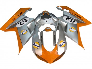 Meilleurs Carénages Moto Ducati 848/1098/1198 2007-2014 - Argent Orange Gulf 62