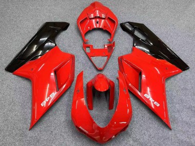 Meilleurs Carénages Moto Ducati 848 2007-2014 - Rouge Noir Brillant