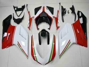 Meilleurs Carénages Moto Ducati 848/1098/1198 2007-2014 - Blanc Rouge Vert Noir Brillant