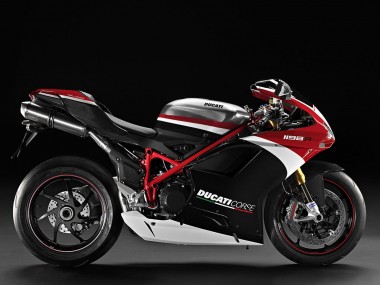 Meilleurs Carénages Moto Ducati 848/1098/1198 2007-2014 - Blanc Rouge Noir Brillant