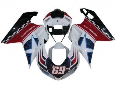 Meilleurs Carénages Moto Ducati 848/1098/1198 2007-2014 - Blanc Rouge Bleu Noir Brillant Corse 69