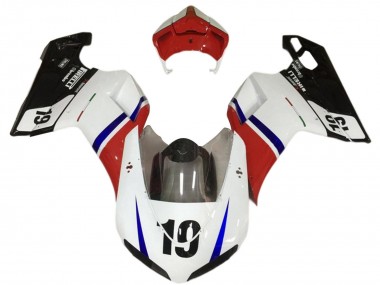 Meilleurs Carénages Moto Ducati 848/1098/1198 2007-2014 - Blanc Rouge Bleu Noir Brillant 19