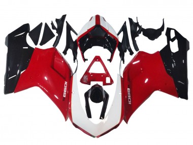 Meilleurs Carénages Moto Ducati 1098 2007-2014 - Blanc Rouge Noir Brillant