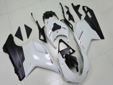 Meilleurs Carénages Moto Ducati 848 2007-2014 - Blanc Noir Mat