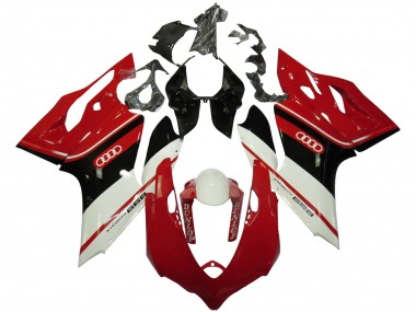 Meilleurs Carénages Moto Ducati Panigale 899 2011-2014 - Blanc Rouge Noir Brillant Dunlop