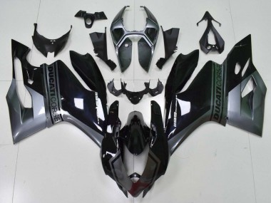 Meilleurs Carénages Moto Ducati Panigale 1199 2011-2014 - Gris Noir Brillant