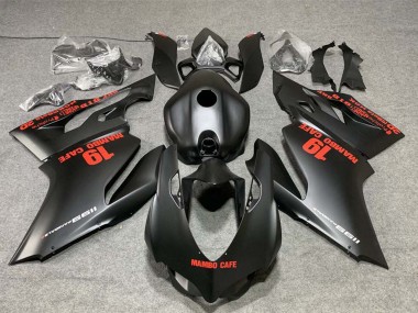 Meilleurs Carénages Moto Ducati 1199 2011-2014 - Noir Mat Rouge Décalque Mambo Cafe 19