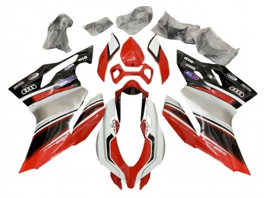 Meilleurs Carénages Moto Ducati 1199 2011-2014 - Argent Rouge Noir Brillant