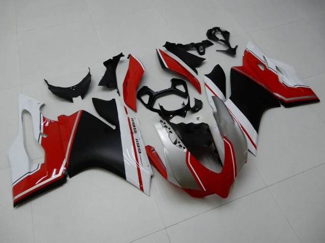 Carénages Moto Ducati 1199 2011-2014 - Blanc Rouge Noir Mat
