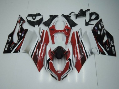 Meilleurs Carénage Moto Ducati Panigale 899 2011-2014 - Blanc Rouge Noir Brillant