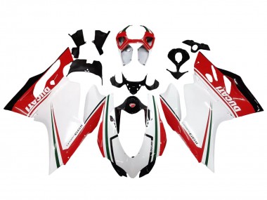 Meilleurs Carénages Moto Ducati 1199 2011-2014 - Blanc Rouge Vert Noir Brillant