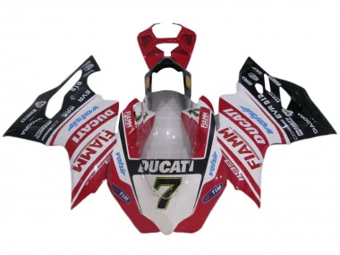 Meilleurs Carénages Moto Ducati 1199 2011-2014 - Blanc Rouge Noir Brillant Fiamm Valsir 7