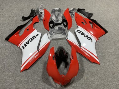 Meilleurs Carénages Moto Ducati 1199 2011-2014 - Rouge Blanc Noir Brillant