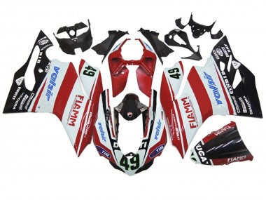 Meilleurs Carénages Moto Ducati 1199 2011-2014 - Blanc Rouge Noir Brillant Valsir Fiamm 49