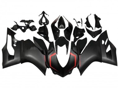 Meilleurs Carénages Moto Ducati 1299 2015-2020 - Noir Fibre de Carbone Style Rouge