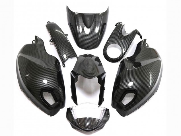 Carénages Moto Ducati Monster 696 796 1100 1100S 2008-2012 - Noir Fibre de Carbone Style