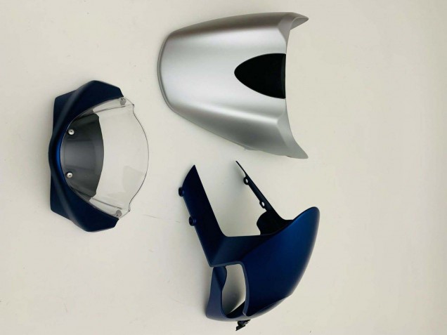 Carénages Moto Ducati Monster 696 796 1100 1100S 2008-2012 - Bleu Foncé Argent