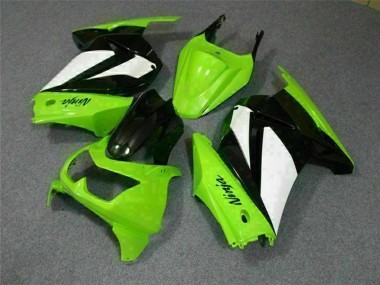 Meilleurs Carénages Moto Kawasaki EX250 2008-2012 - Vert Blanc Noir