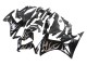 Carénages Moto Honda CBR500R 2013-2015 - Noir Brillant Argent Flamme