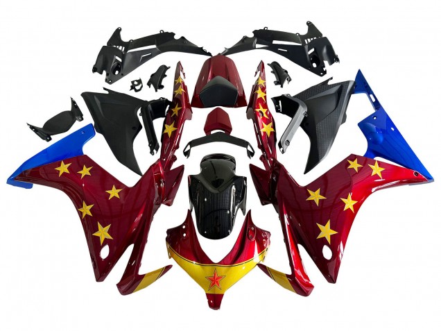 Carénages Moto Honda CBR500R 2013-2015 - Rouge Bleu Jaune Étoile