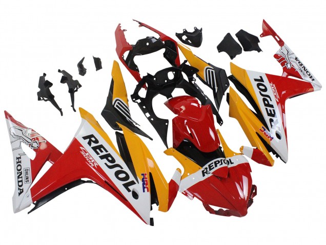 Carénages Moto Honda CBR500R 2016-2018 - Jaune Blanc Rouge Repsol HRC