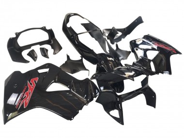 Meilleurs Carénages Moto Honda VFR 800 1998-2001 - Noir Brillant Rouge Décalque