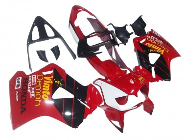 Meilleurs Carénages Moto Honda VFR 800 1998-2001 - Rouge Blanc Noir Brillant Vimto