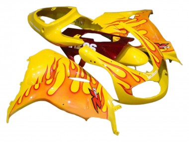 Meilleurs Carénages Moto Suzuki TL1000R 1998-2003 - Jaune Rouge Flamme