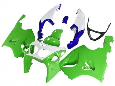 Meilleurs Carénages Moto Kawasaki ZX7R 1996-2003 - Blanc Vert Bleu