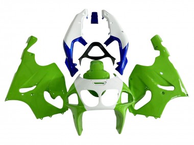 Meilleurs Carénages Moto Kawasaki ZX7R 1996-2003 - Blanc Vert Bleu