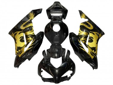 Meilleurs Carénages Moto Honda CBR1000RR 2004-2005 - Or Noir Brillant Dragon