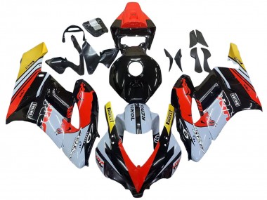 Meilleurs Carénages Moto Honda CBR1000RR 2004-2005 - Jaune Rouge Blanc Glossy Red Bull Repsol HRC