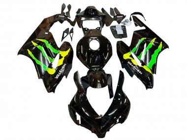 Meilleurs Carénages Moto Honda CBR1000RR 2004-2005 - Noir Brillant Jaune Vert Monstre