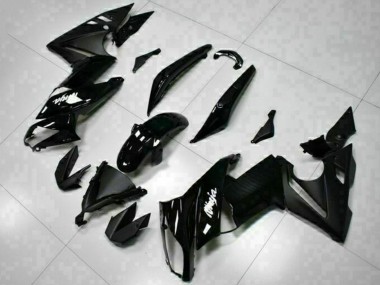 Meilleurs Carénages Moto Kawasaki EX650 2009-2011 - Noir Brillant Blanc Décalque