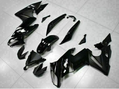 Meilleurs Carénages Moto Kawasaki EX650 2009-2011 - Noir Brillant Blanc Décalque
