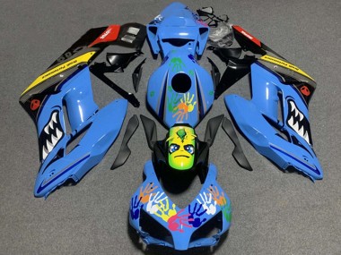 Meilleurs Carénage Moto Honda CBR1000RR 2004-2005 - Bleu Jaune Noir Rouge Requin