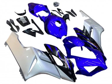 Meilleurs Carénages Moto Honda CBR1000RR 2004-2005 - Argent Bleu Noir Brillant