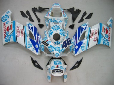 Meilleurs Carénages Moto Honda CBR1000RR 2004-2005 - Blanc Bleu Neige Nastro Azzurro 46