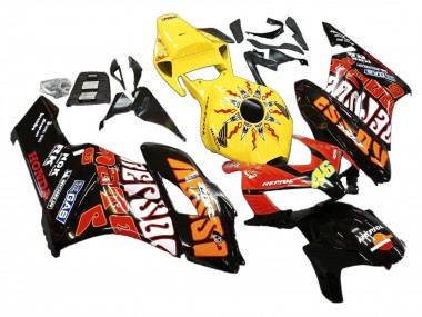 Meilleurs Carénages Moto Honda CBR1000RR 2004-2005 - Jaune Orange Noir Brillant Repsol Rossi 46
