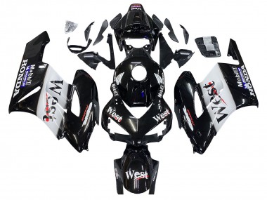 Meilleurs Carénages Moto Honda CBR1000RR 2004-2005 - Noir Brillant Blanc West