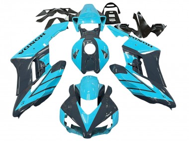 Meilleurs Carénages Moto Honda CBR1000RR 2004-2005 - Bleu Clair Noir Brillant